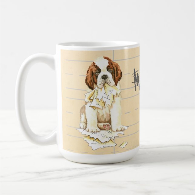 My St. Bernard Ate my Homework Coffee Mug (Left)