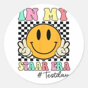 My Staar Era Retro Smile Teacher Kids Testing Test Classic Round Sticker