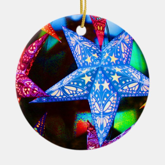 My stars!  It's almost Christmas. Ceramic Tree Decoration (Front)