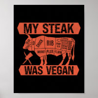 My Steak Was Vegan Funny Meat Eater Steak Lover Be
