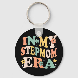 My Stepmom Era Funny Sarcastic Groovy Retro Mother Key Ring