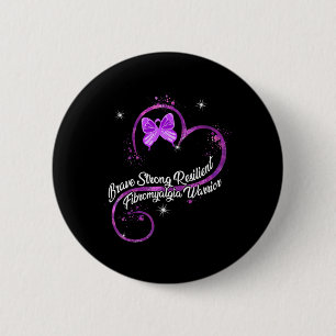My Strong Resilient Fibromyalgia Warrior Awareness 6 Cm Round Badge