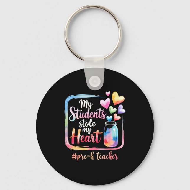 My Student Stole My Heart Pre-k Teacher Valentine  Key Ring (Front)