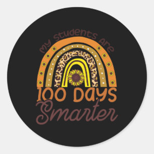 My Students Are 100 Days Smarter Happy Teacher Sch Classic Round Sticker