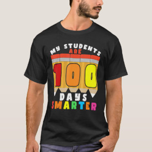 My Students Are 100 Days Smarter Pencil School Tea T-Shirt
