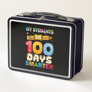 My Students Are 100 Days Smarter Teacher Metal Lunch Box