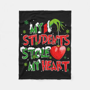 My Students Christmas Stole My Heart Xmas Teacher Fleece Blanket