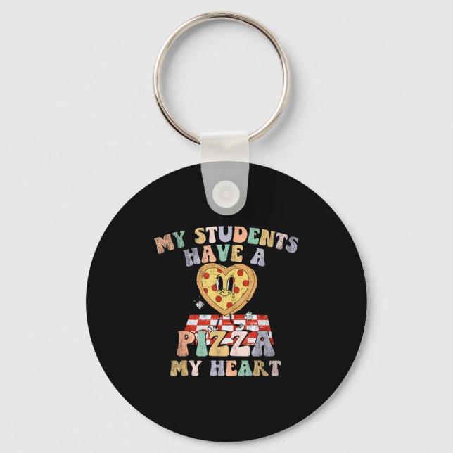My Students Have A Zza-my-heart Valentines Day Tea Key Ring (Front)