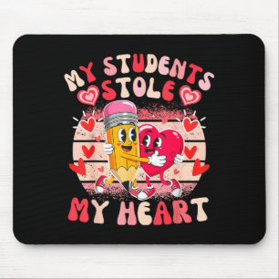 My Students Stole Heart, Valentine Teacher Groovy  Mouse Mat