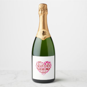 My Students Stole My Heart Cute Valentine s School Sparkling Wine Label
