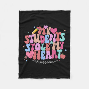 My Students Stole My Heart Valentine Day Shirt Fleece Blanket