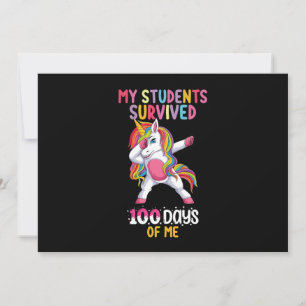 My Students Survived 100 Days of Me School Teacher Invitation