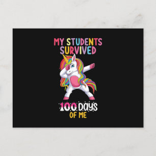 My Students Survived 100 Days of Me School Teacher Postcard