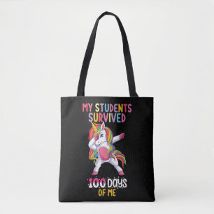 My Students Survived 100 Days of Me School Teacher Tote Bag