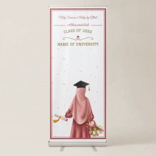 "My Success is Only by Allah" Graduating Girl Retractable Banner