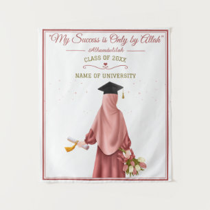 "My Success is Only by Allah" Graduating Girl Tapestry