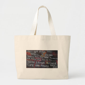 My Suicide Letter Large Tote Bag