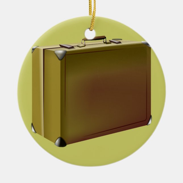 My Suitcase Is Packed! Ceramic Tree Decoration (Front)