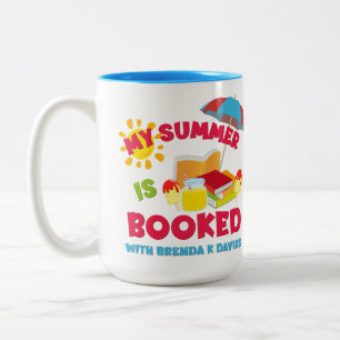 My Summer Is Booked with Brenda K Davies Two-Tone Coffee Mug