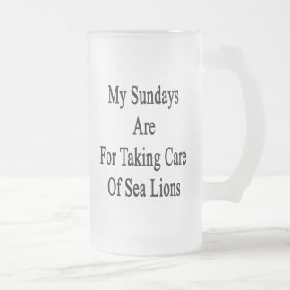 My Sundays Are For Taking Care Of Sea Lions Frosted Glass Beer Mug