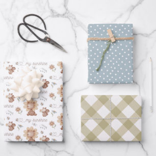 My Sunshine Wrapping Paper Flat Sheet Set of 3