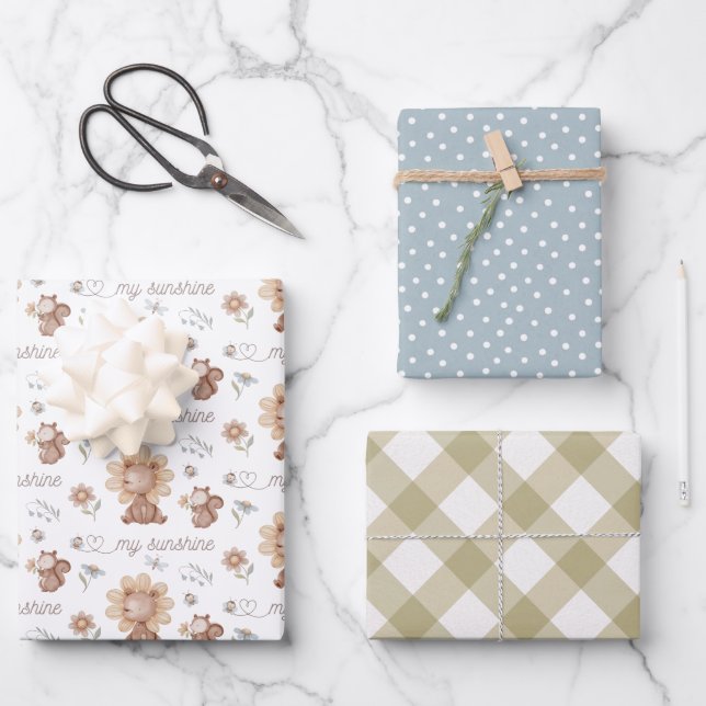 My Sunshine Wrapping Paper Flat Sheet Set of 3 (Front)