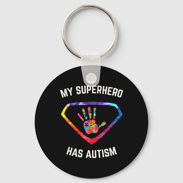 My Superhero Has Autism Awareness  Key Ring (Front)