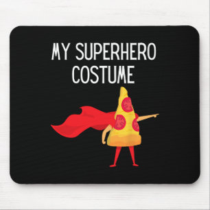 My Superhero Pizza With Cape Halloween Costume Fun Mouse Mat