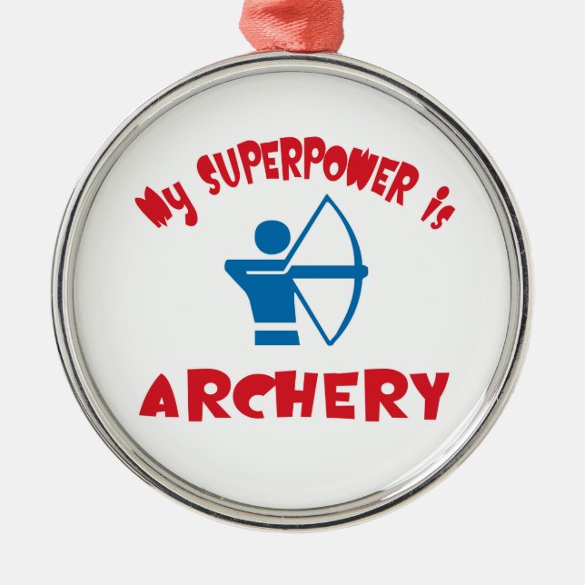 My Superpower is Archery Metal Tree Decoration (Front)