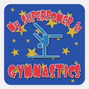 My Superpower is Gymnastics Square Sticker