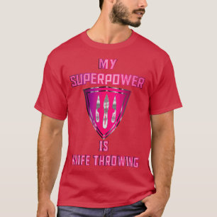 My Superpower is Knife Throwing Pink Badge Classic T-Shirt