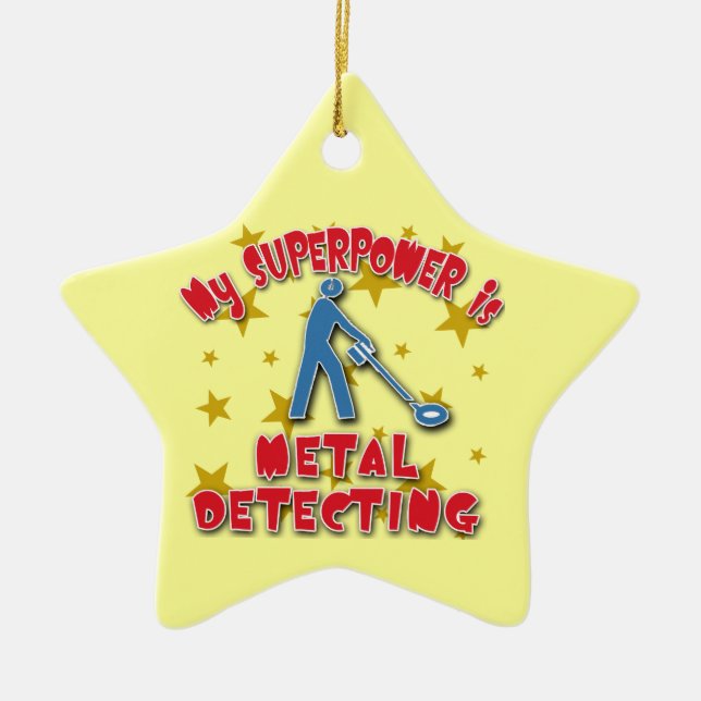 My Superpower is Metal Detecting Ceramic Tree Decoration (Front)