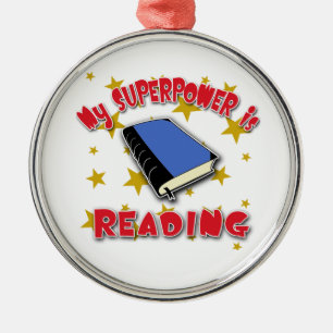 My Superpower is Reading Metal Tree Decoration