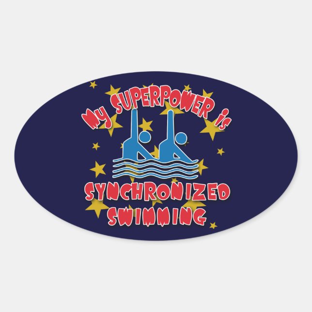 My Superpower is Synchronised Swimming Oval Sticker (Front)