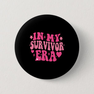 My Survivor Era Breast Cancer Awareness Retro Groo 6 Cm Round Badge