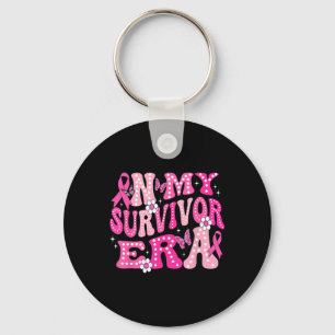 My Survivor Era Pink Groovy Retro Breast Cancer Aw Key Ring