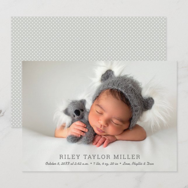 My Sweet Baby Photo Birth Announcement (Front/Back)