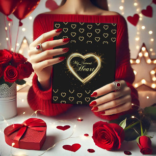 My Sweet Heart Black Gold Folded Thank You Card