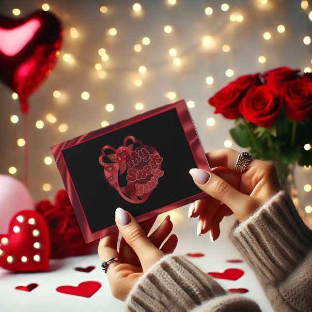 My Sweet Heart Red Shiny Valentine Postcard (Creator Uploaded)