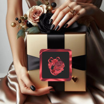 My Sweet Heart Red Shiny Valentine Square Sticker