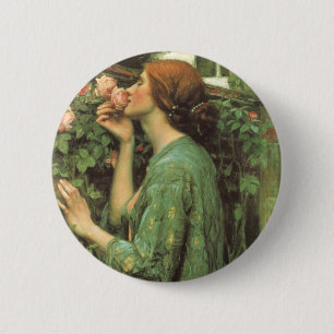 My Sweet Rose, or Soul of the Rose by Waterhouse 6 Cm Round Badge