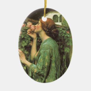 My Sweet Rose, or Soul of the Rose by Waterhouse Ceramic Tree Decoration