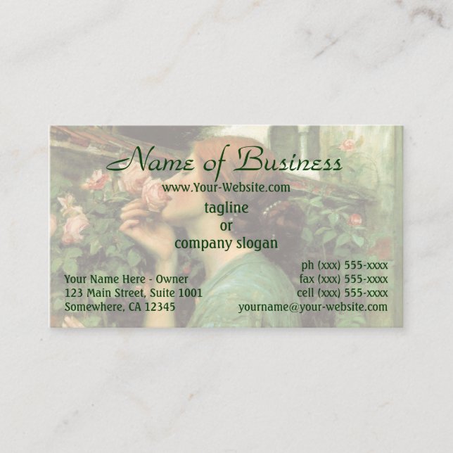 My Sweet Rose (Soul of the Rose) by Waterhouse Business Card (Front)