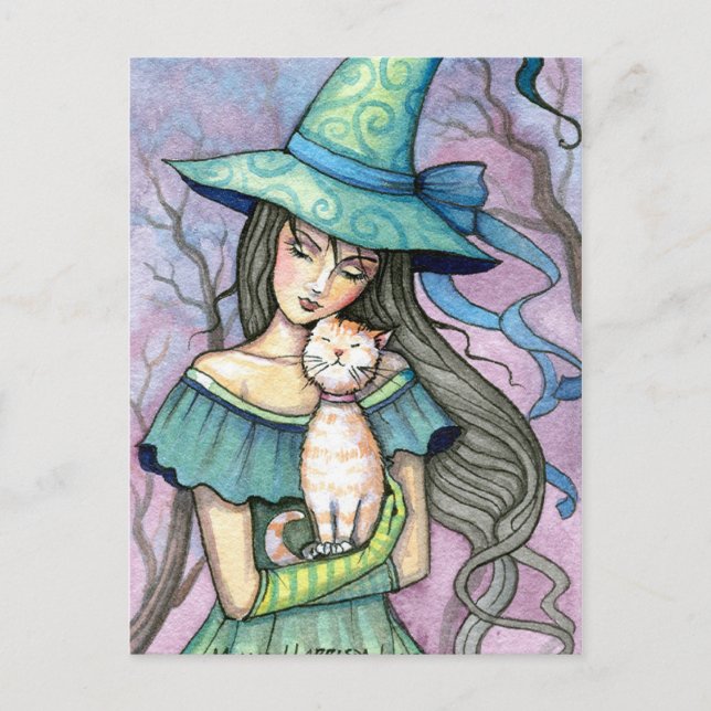 My Sweet Tabby Witch Cat Postcard (Front)