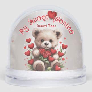 My Sweet Valentine Teddy Bear Keepsake Snowglobe