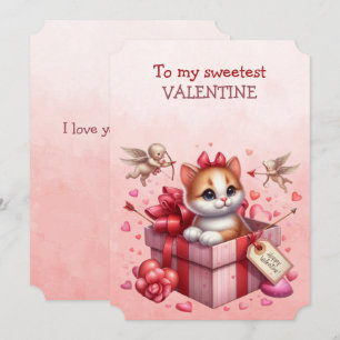 My Sweetest Valentine Kitten In a Box Holiday Card