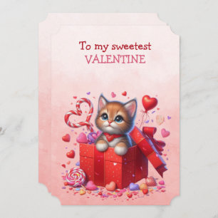 My Sweetest Valentine Kitten In a Box Holiday Card