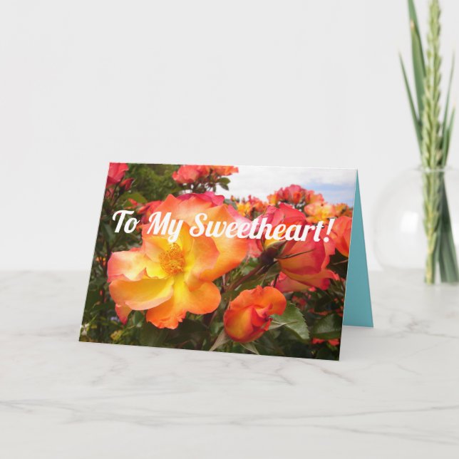 My Sweetheart Roses floral Flowers Birthday Card (Front)