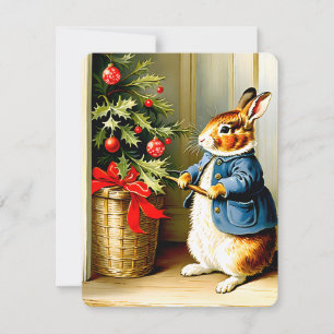 my sweety christmas bunny vintage holiday card