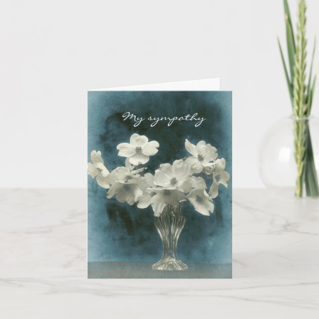 My Sympathy: Dogwood Blossoms (photo inside too) Card (Front)